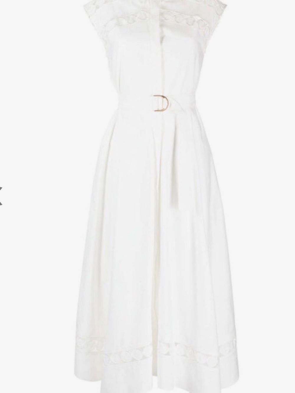 Acler White Belted Midi Dress with D-Ring Detail